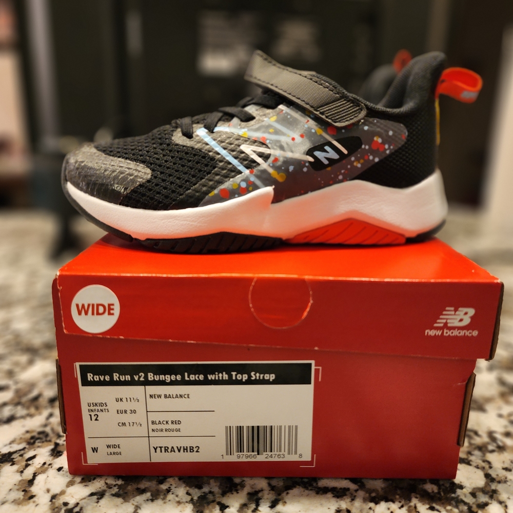 New Balance Kids' Black Sneakers with Colorful Patterns